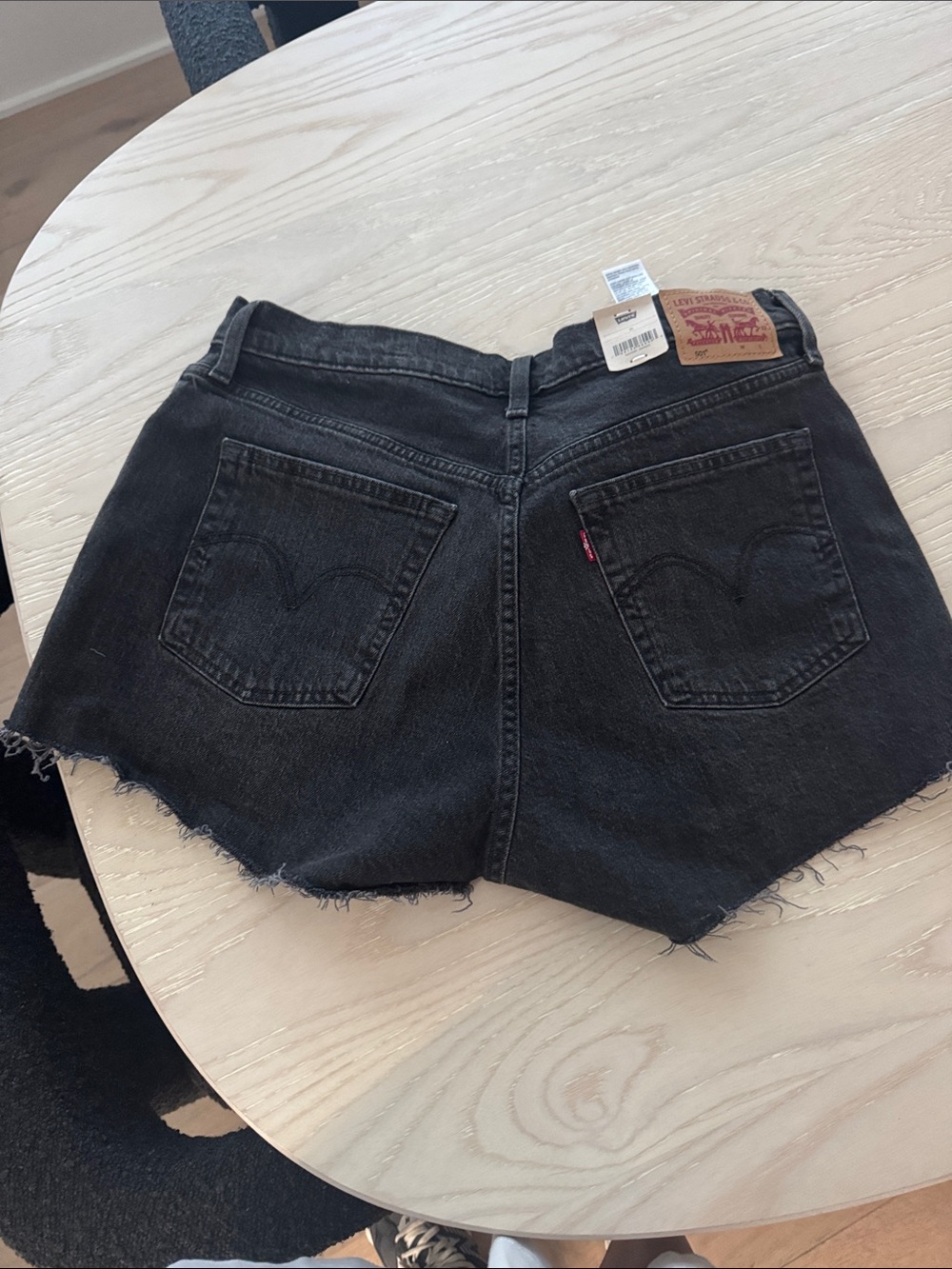 Levi's Black Raw-Hem Denim Cutoff Shorts
SZ 31